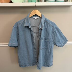 Jane + Delancey Chambray Denim Button Up Shirt XL Lyocell Soft Lightweight
